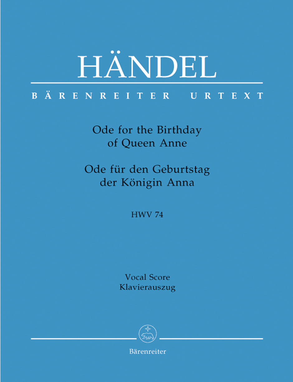 Handel Ode Birthday Queen Anne V/S HWV7