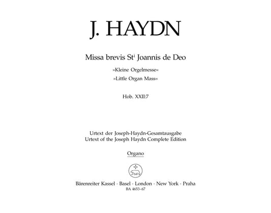 Haydn Little Organ Mass Org Pt BA