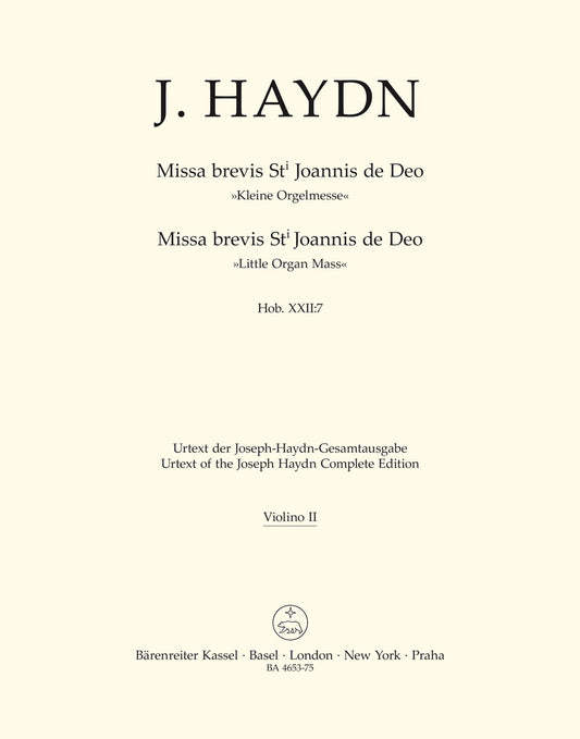 Haydn Little Organ Mass Vln2 Pt BA