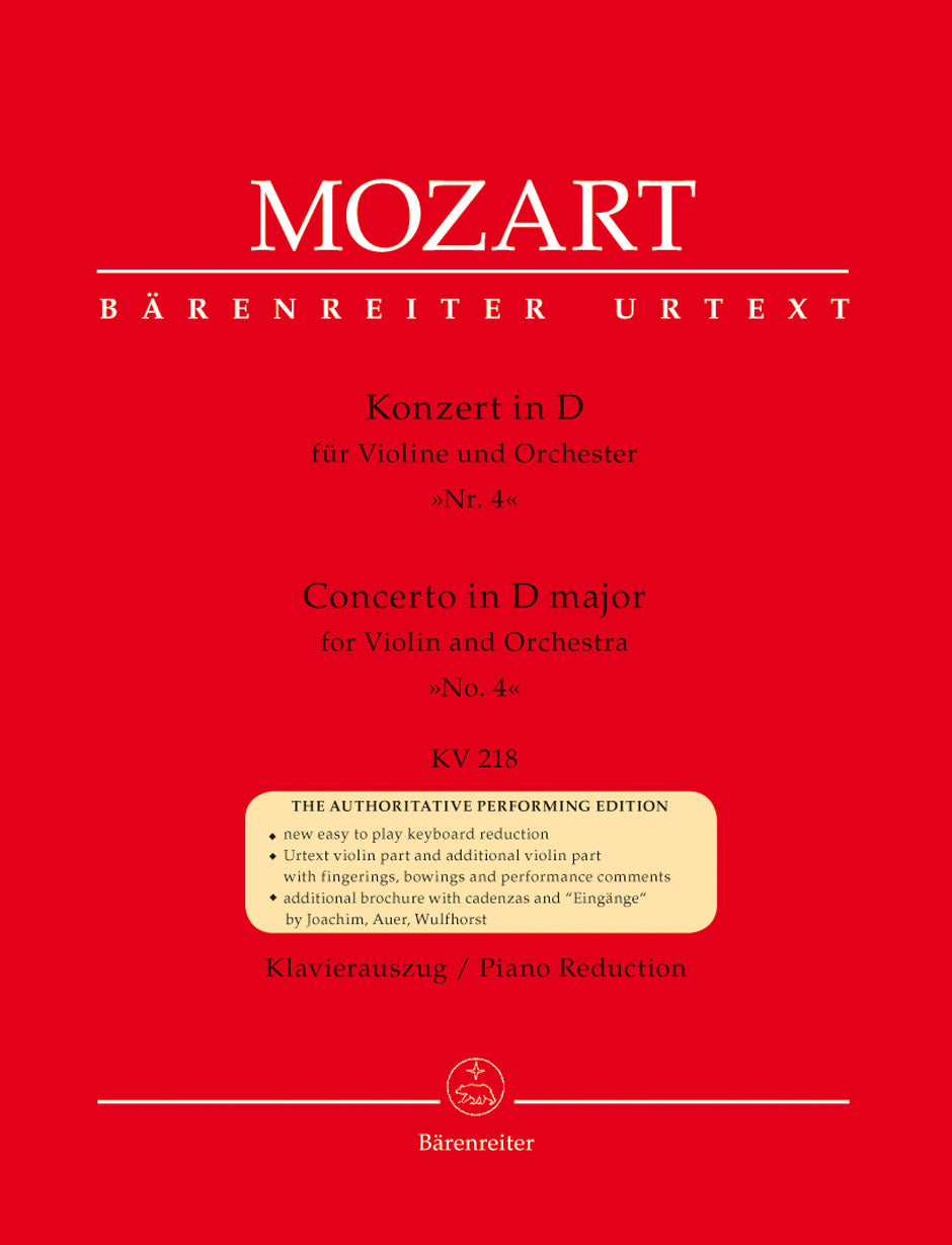 Mozart Vln Concerto 4 D KV218 BA