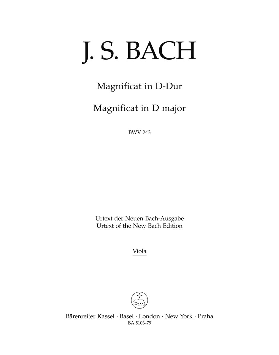 Bach Magnificat D maj BWV243 Vla BA