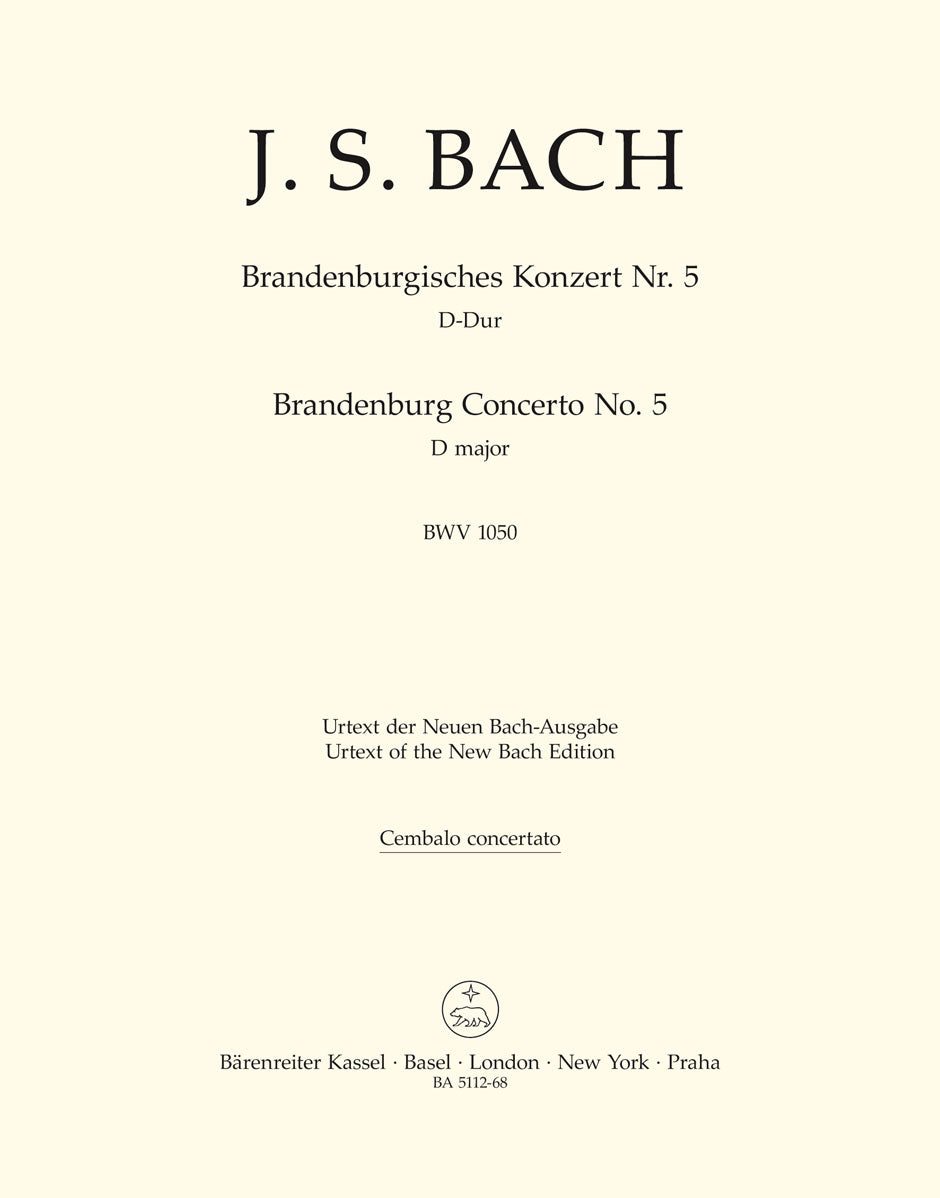 Bach Brandenburg Concerto 5 Pno PART BA