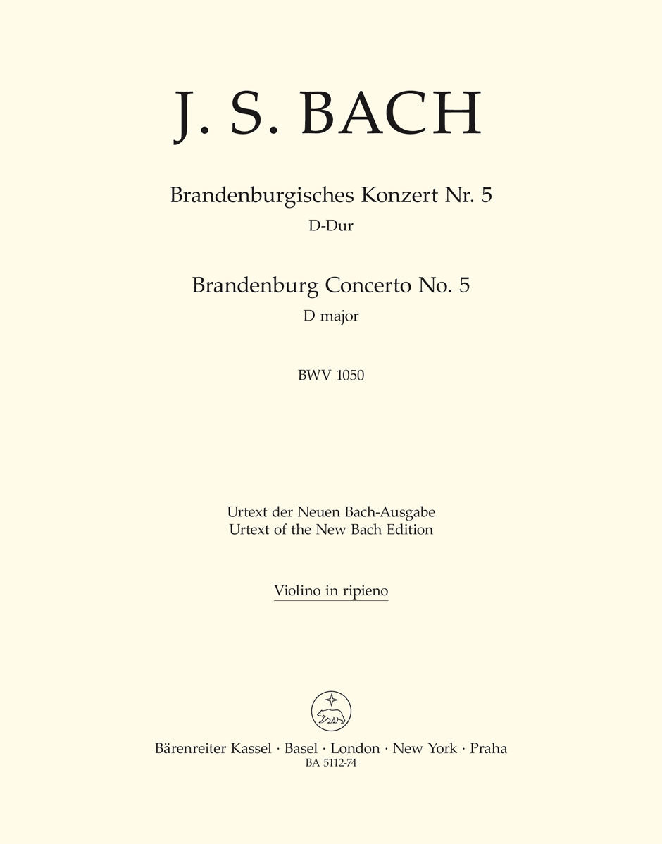 Bach Brandenburg Concerto 5 Dmaj Vln Ri