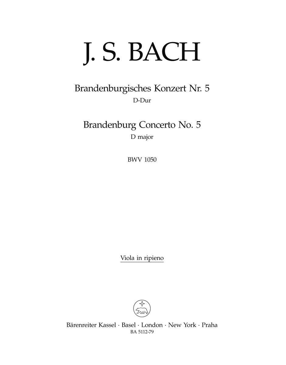 Bach Brandenburg Concerto 5 Vla Part BA