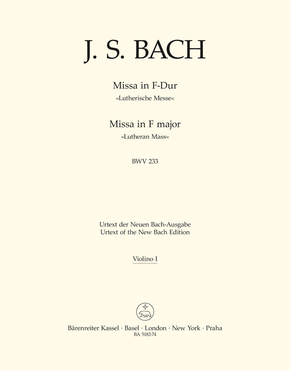 Bach Mass F Maj BWV233 Vln1