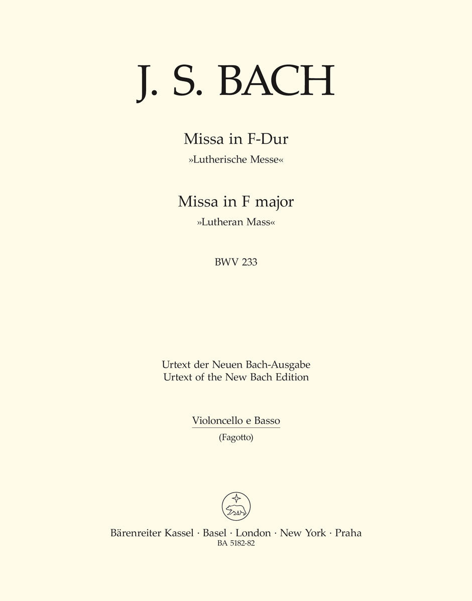 Bach Mass F Maj BWV233 Bc