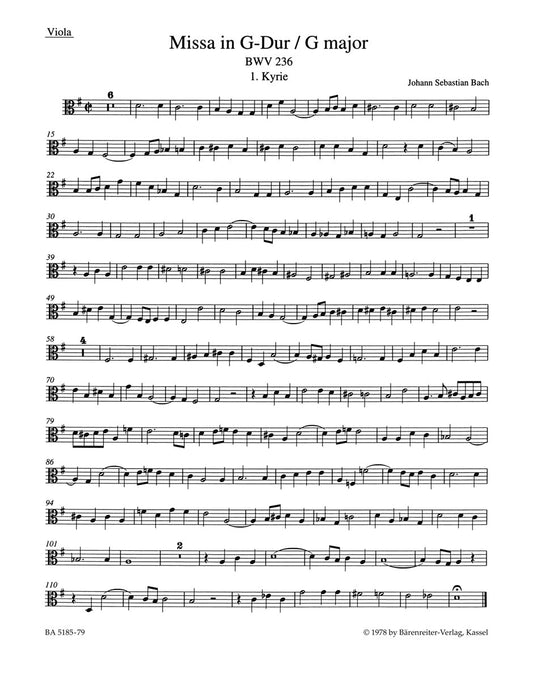 Bach Mass Gmaj Lutheran Vla