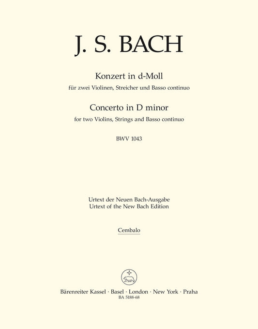 Bach Concerto Dmin 2Vln Part Cembalo BA