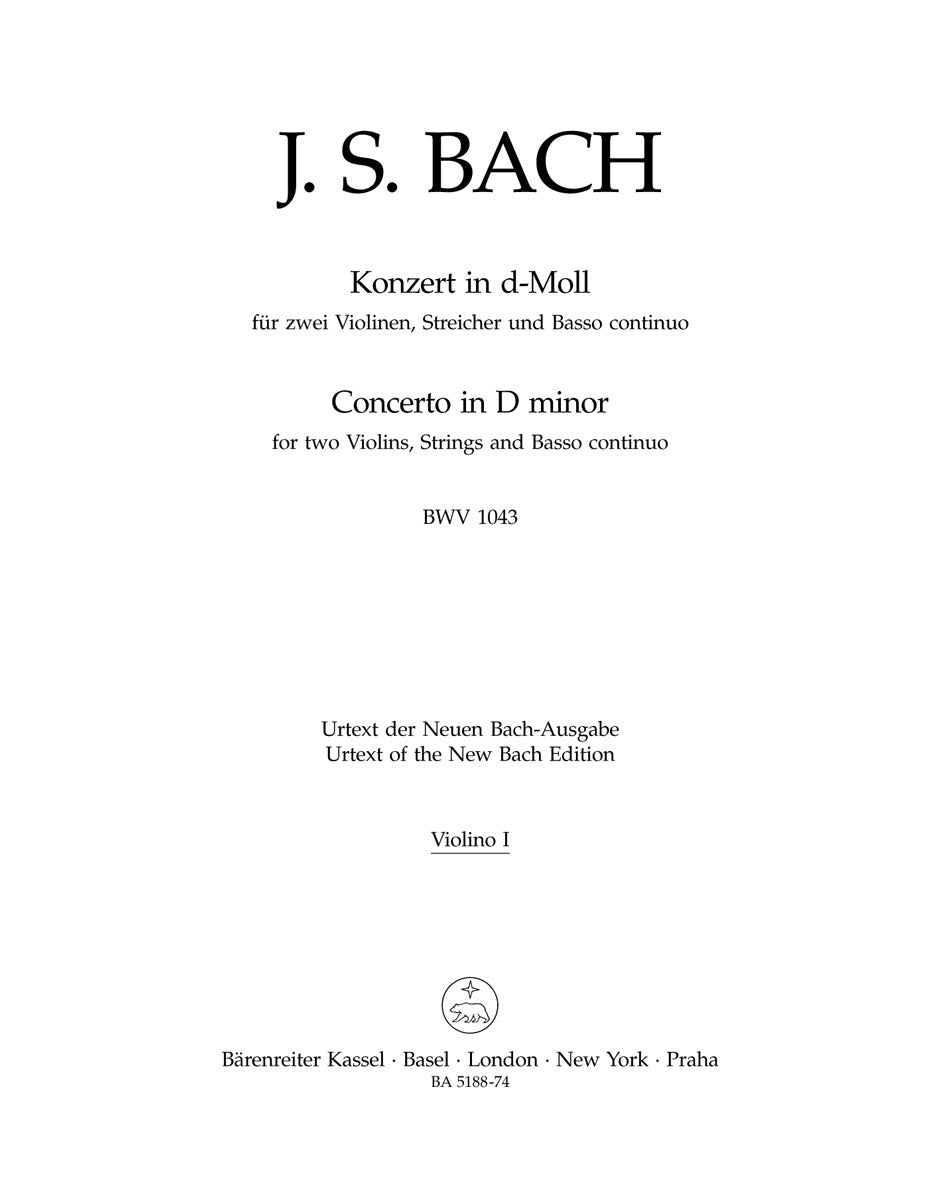 Bach Concerto Dmin 2Vln Part Vln1 BA