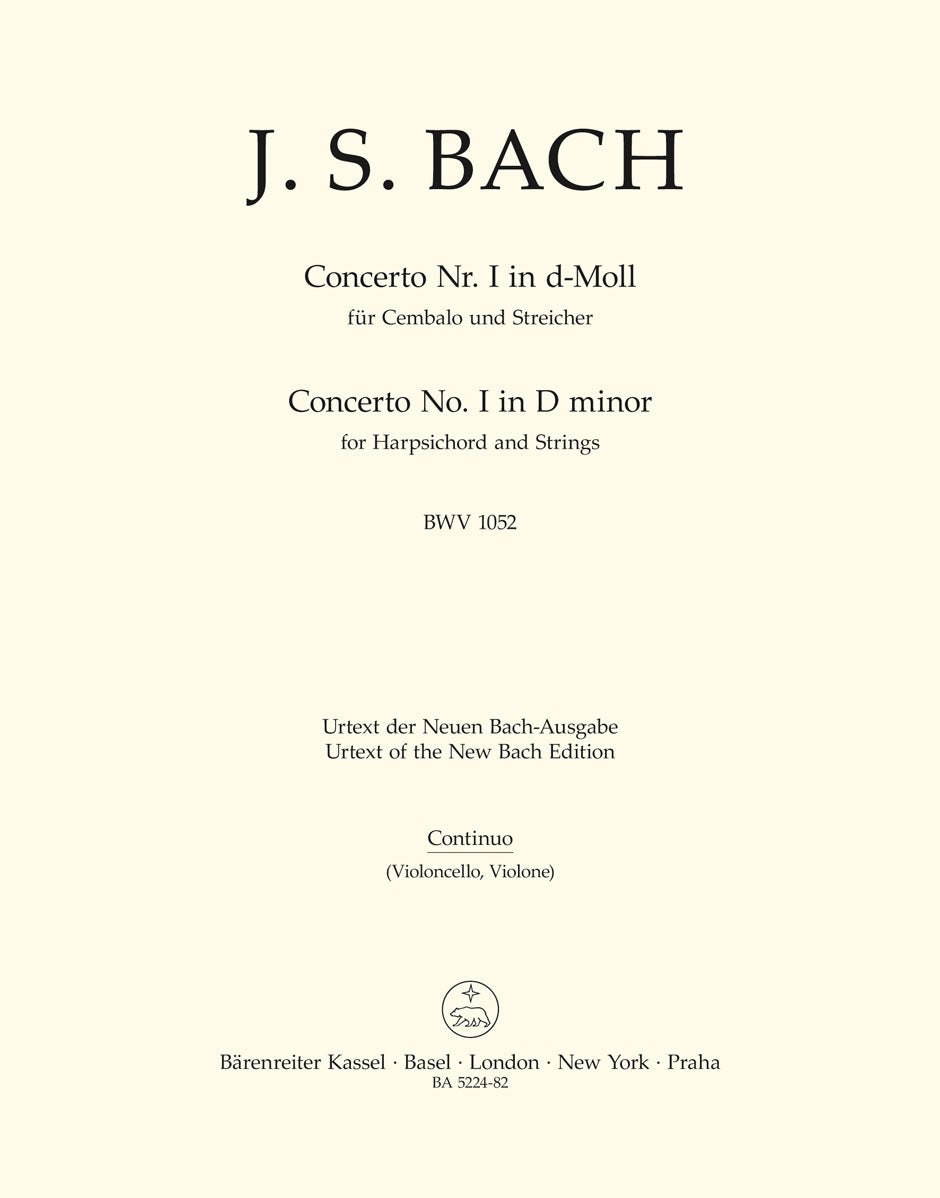 Bach Concerto 1 Kbd Dmin Vc BWV1052 BA