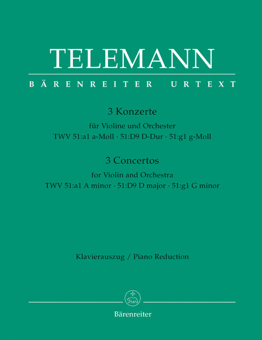 Telemann 3 Concertos for Vln TWV 51 pno