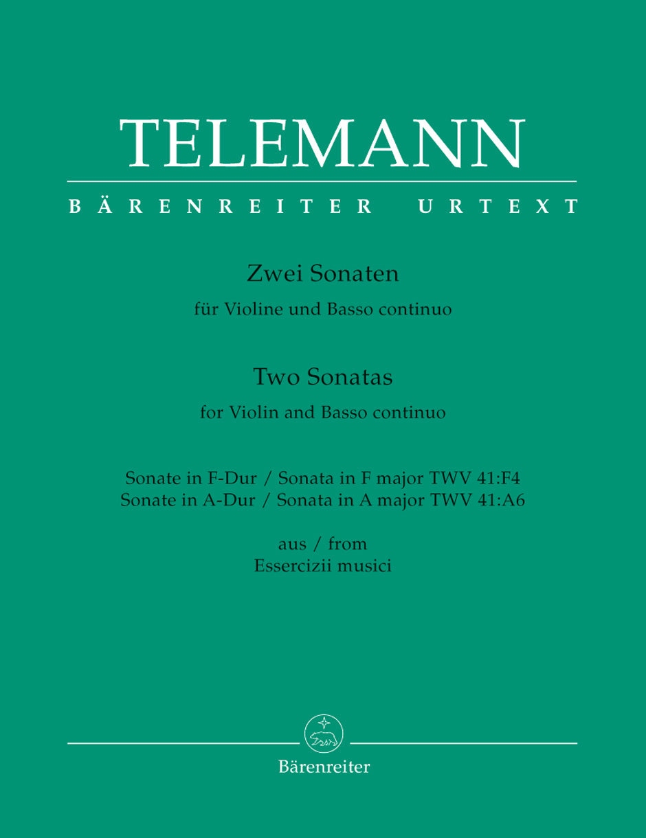 Telemann Two Sonatas Violin&Basso Conti