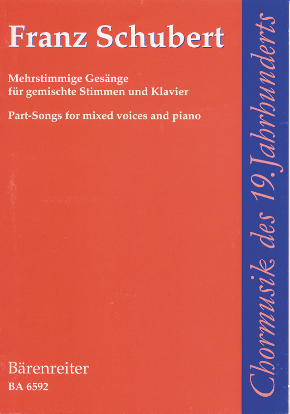 Schubert Part Songs Mixed Vce&Pno BA659
