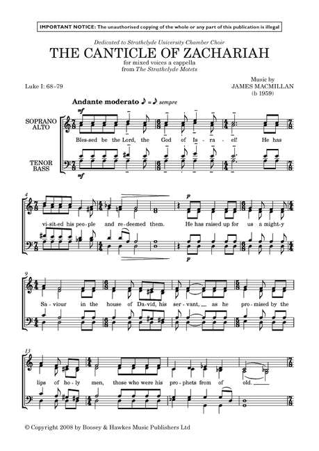 MacMillan Canticle of Zachariah SATB BH