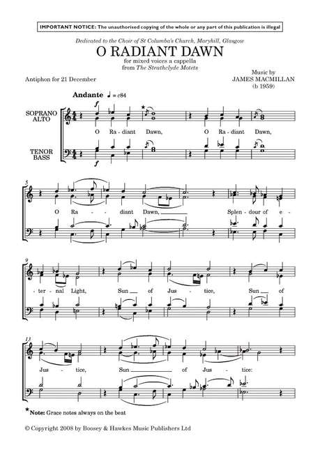 MacMillan O Radiant Dawn SATB BHP