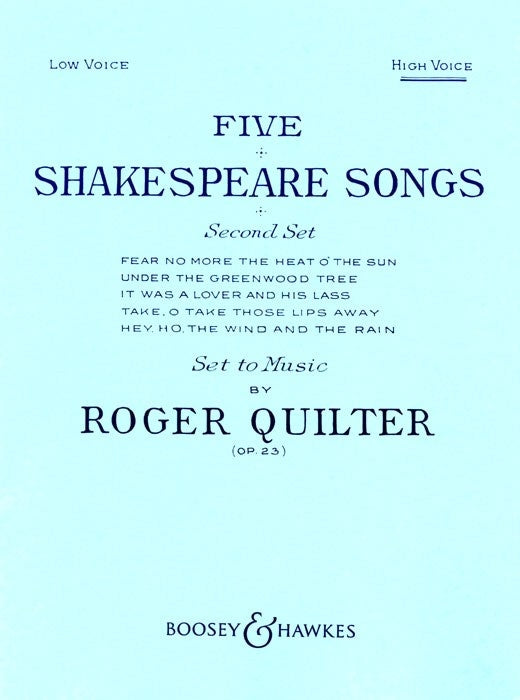 Quilter 5 Shakespeare Songs High Voice