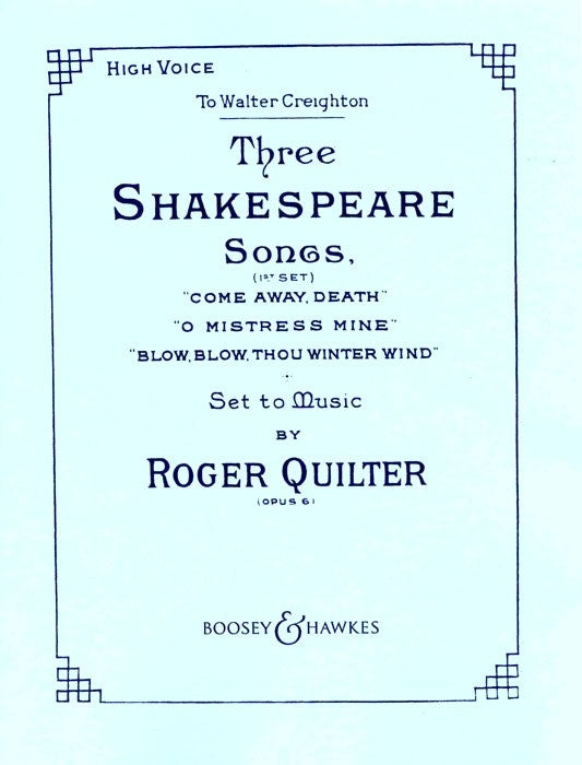 Quilter Three Shakespeare Songs