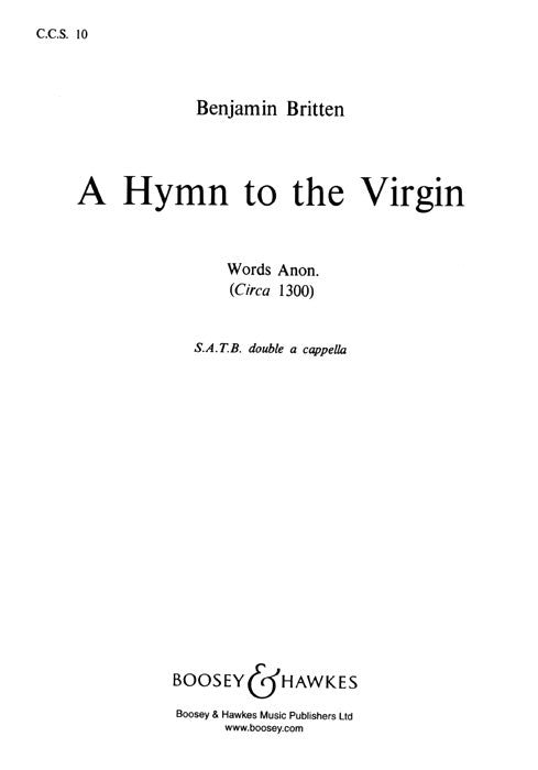 Britten Hymn to the Virgin SATB BHP