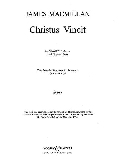 MacMillan Christus Vincit SATB