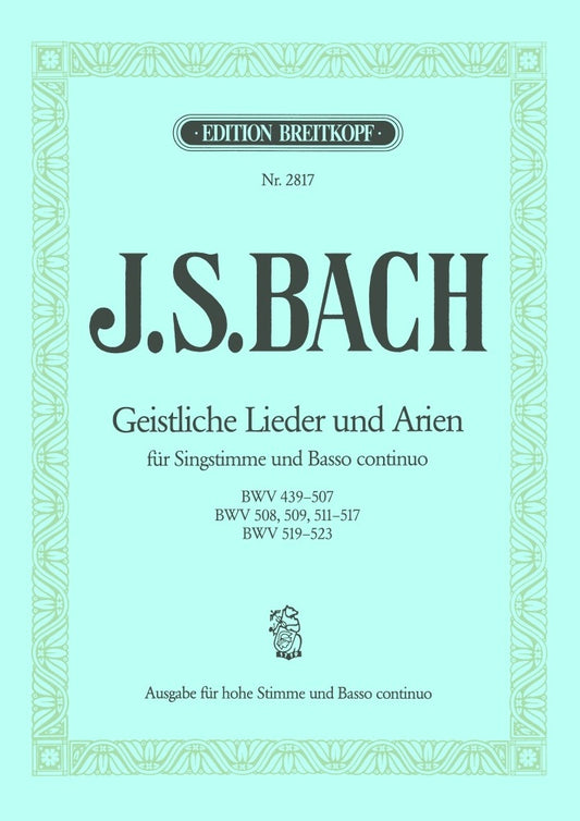 Bach Geistliche Lieder Und Arien High V