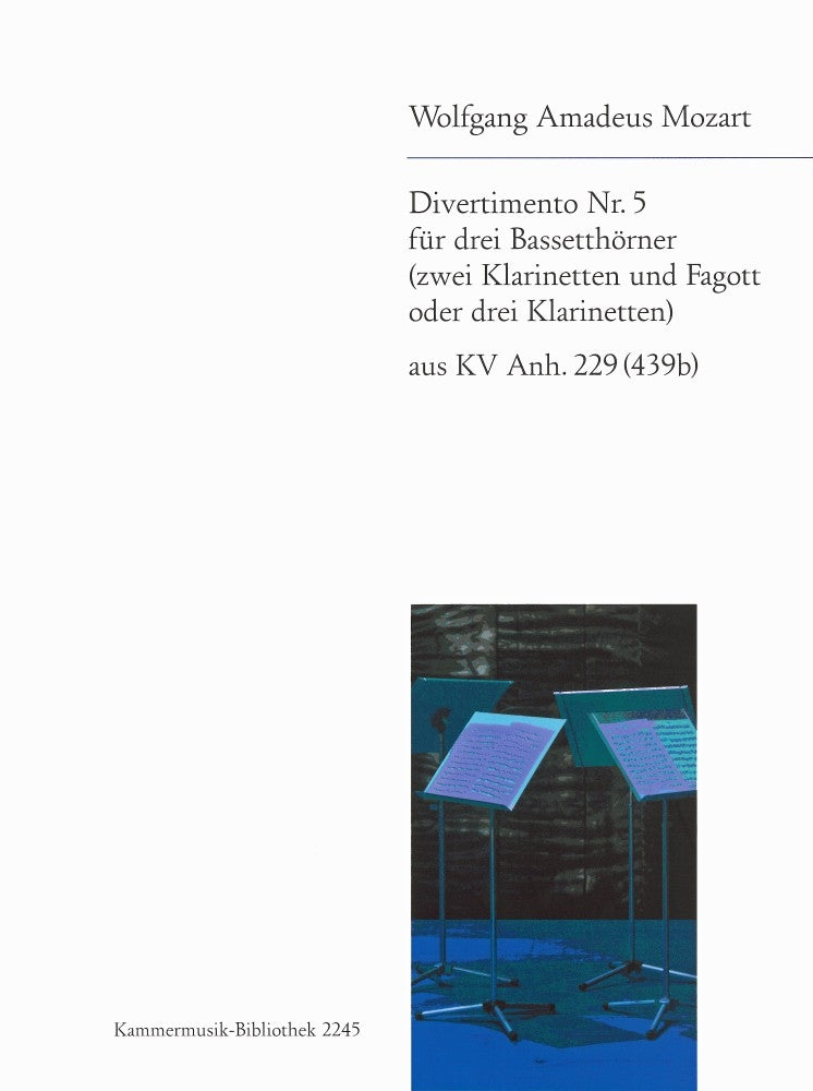 Mozart Divertimento No5 2Clt+Bns/3Clt K
