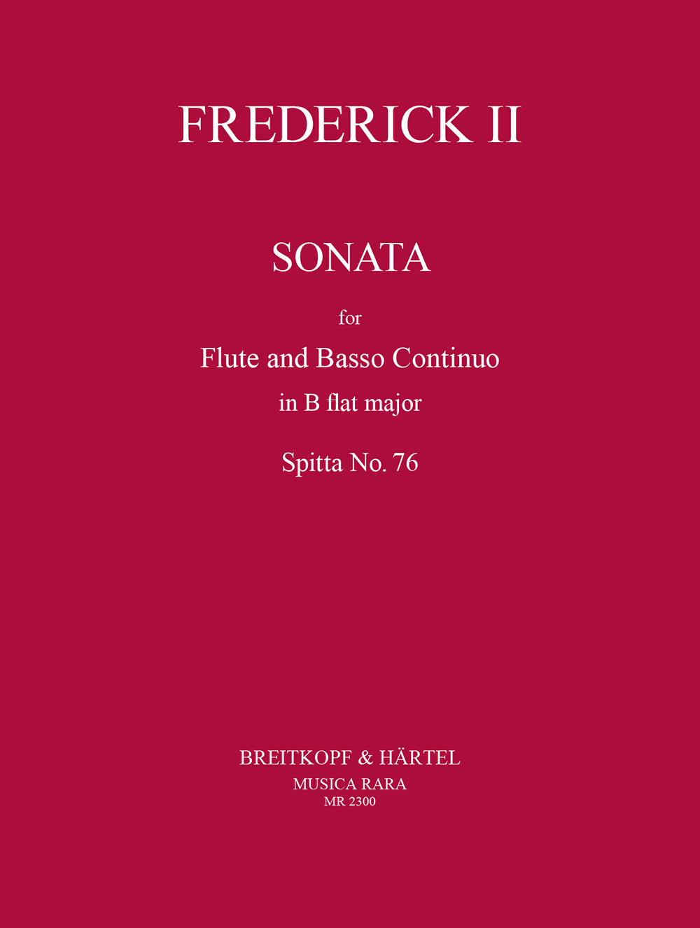 Frederick II Sonata Flt+BC Bflat ma Spi