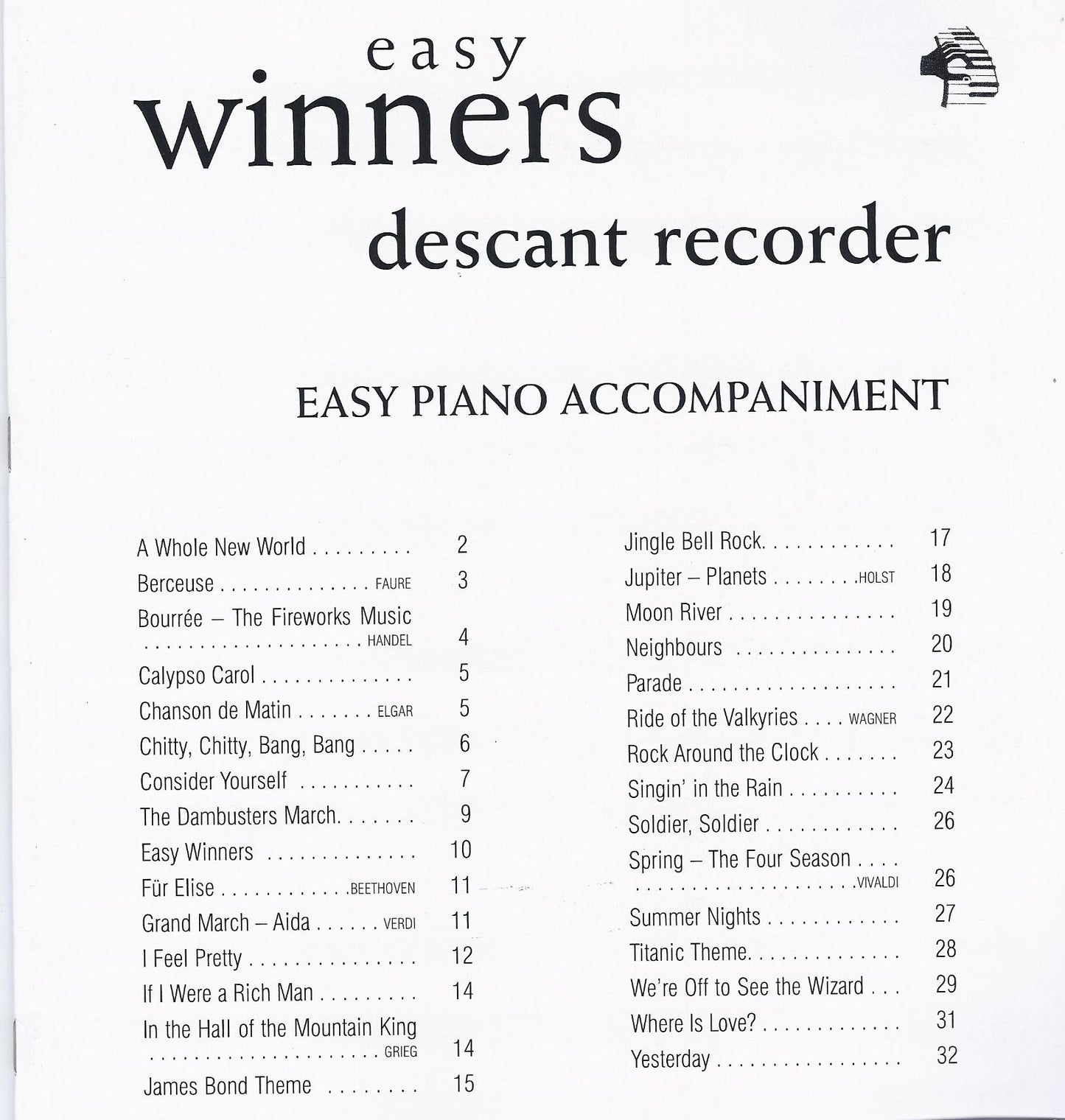 Easy Winners Pno Accomp Desc Rec BW