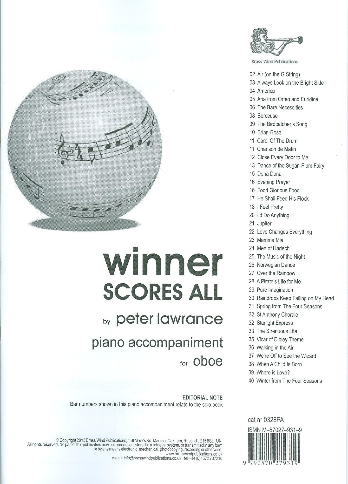 Winner Scores All Piano Accomp Oboe BW
