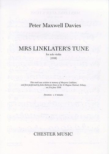 Maxwell Davies Mrs Linklaters Tune Vln