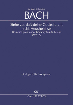 Bach Siehe Zu DaB Deine BWV179 V/S CV