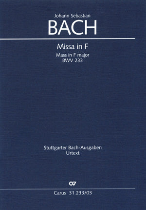 Bach Mass In Fmaj BWV233 V/S CV