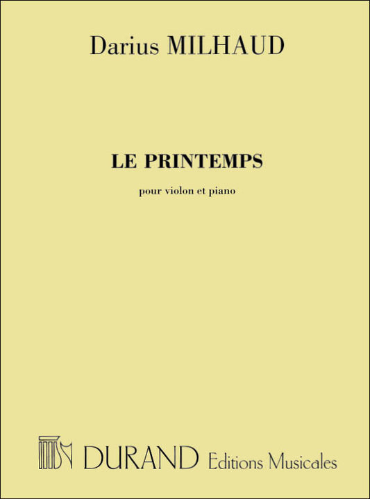 Milhaud Le Printemps Vln Durand