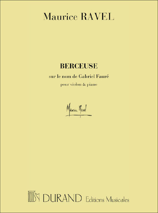 Ravel Berceuse sur le nom de Gabriel Fa