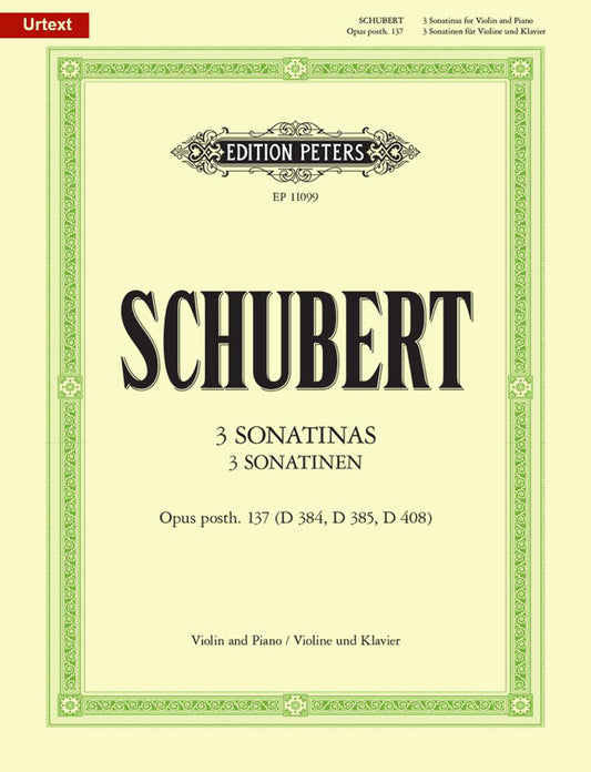 Schubert 3 Sonatinas Vln & Pno Op. 137