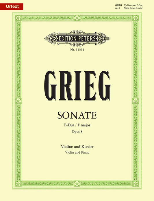 Grieg Sonate Fmaj Op.8 Vln/Pno PET
