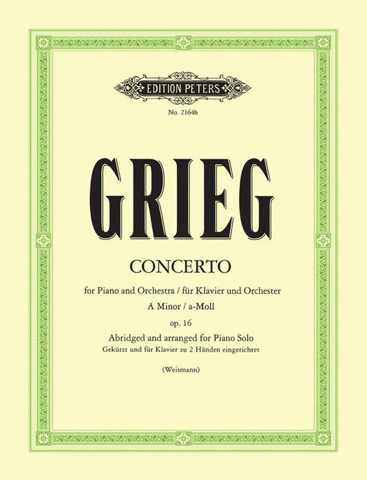 Grieg Pno Concerto a min Abridged Pno S