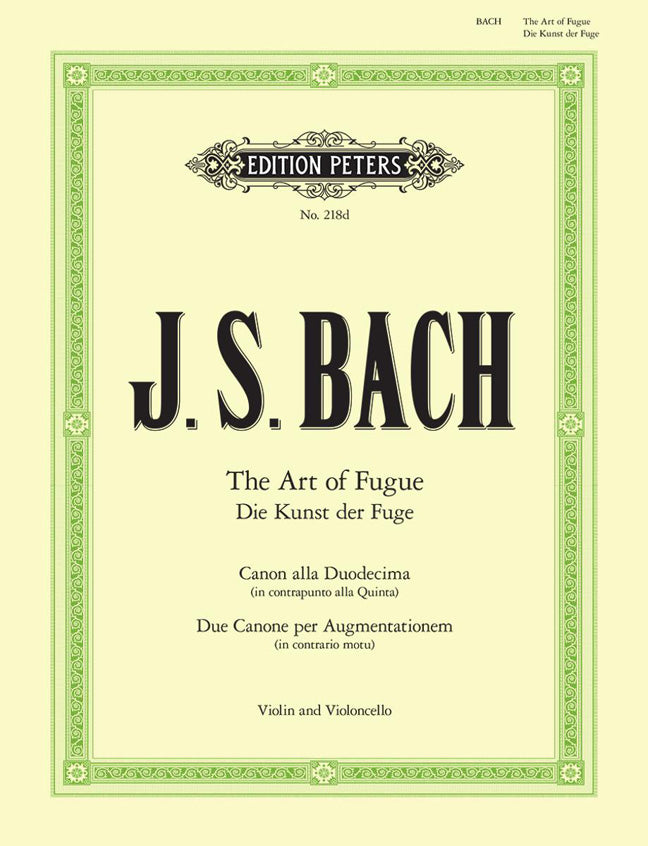 Bach The Art of Fugue violin and Cello