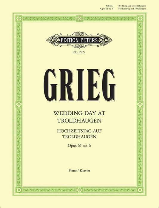 Grieg Wedding Day at Troldhaugen Pno Op