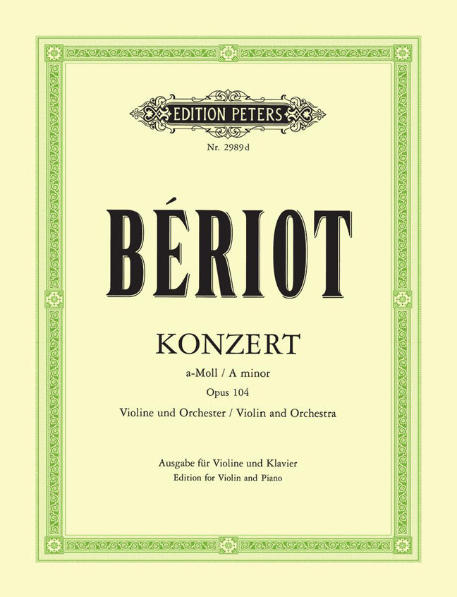 Beriot Concerto Aminor Op104 Violin PET