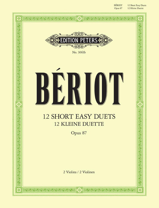 Berliot 12 Short Easy Duets Op 87 PET