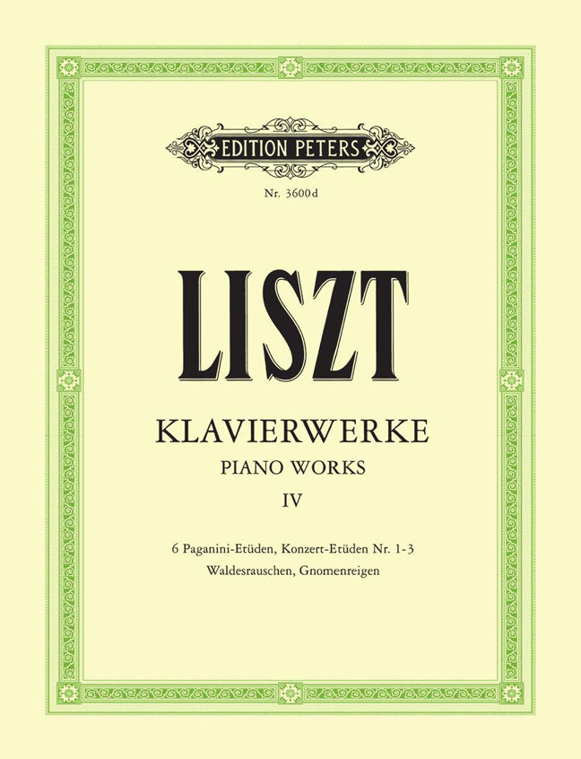 Liszt Piano Works IV 6 Paganini Studies
