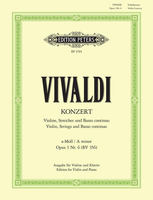 Vivaldi Vln Concerto a min Op3No6 PET 3