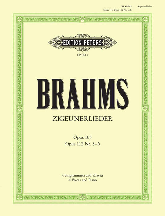 Brahms Zigeunerlieder Gipsysongs 4Vces