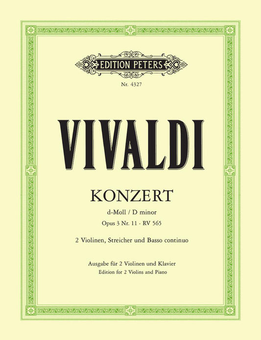 Vivaldi Concerto Op3 No11 Dmin 2Vlns+Pn