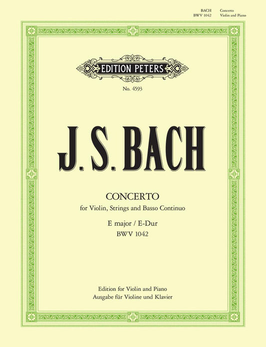 Bach Concerto Vln E Maj BWV1042 PET