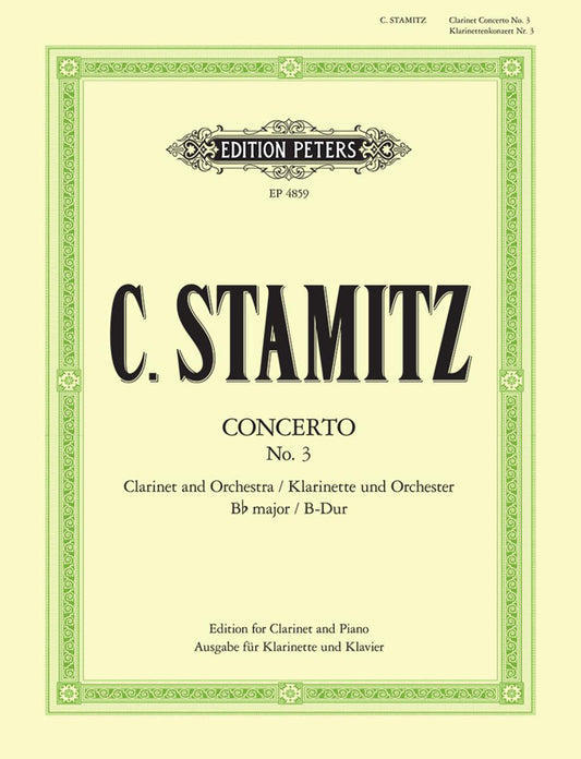 Stamitz Clt Concerto No3 Bbmaj PET