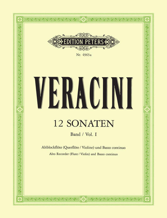 Veracini 12 Sonatas Vln Vol1 PET