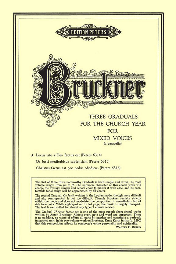 Bruckner Locus Iste SATB PET