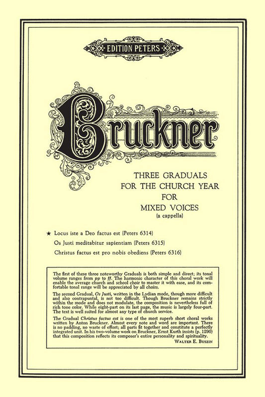 Bruckner Locus Iste SATB PET