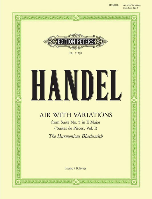 Handel Air with Variations Harmonious B